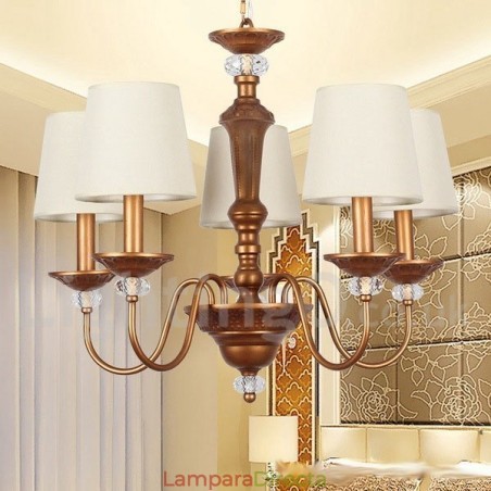 Lámpara de araña estilo vela retro rústica negra de 5 luces Lámpara de araña estilo vela retro rústica negra de 5 luces