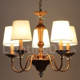 Lámpara de araña estilo vela retro rústica negra de 5 luces