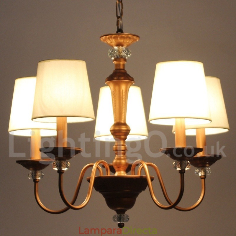 Lámpara de araña estilo vela retro rústica negra de 5 luces