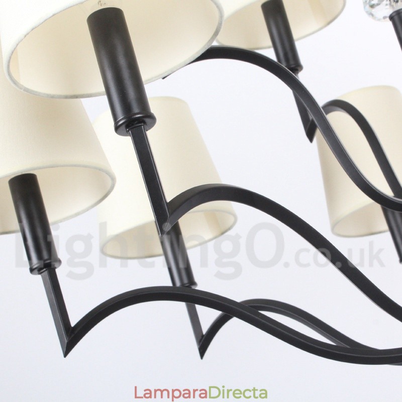 Lámpara de araña moderna contemporánea de 12 luces estilo vela