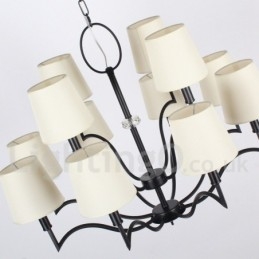 Lámpara de araña moderna contemporánea de 12 luces estilo vela