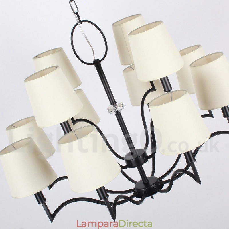 Lámpara de araña moderna contemporánea de 12 luces estilo vela