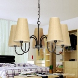 Lámpara de araña de 5 luces estilo vela retro contemporáneo