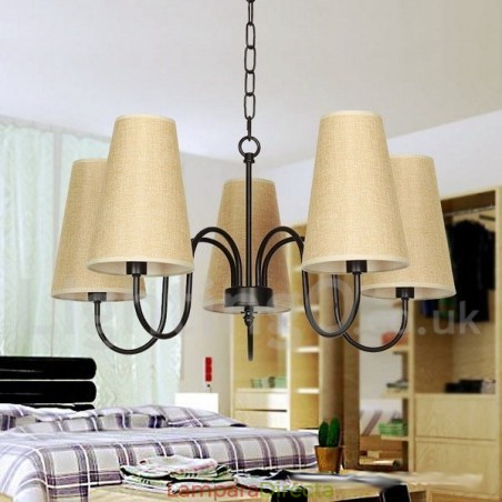 Lámpara de araña de 5 luces estilo vela retro contemporáneo Lámpara de araña de 5 luces estilo vela retro contemporáneo