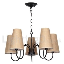 Lámpara de araña de 5 luces estilo vela retro contemporáneo