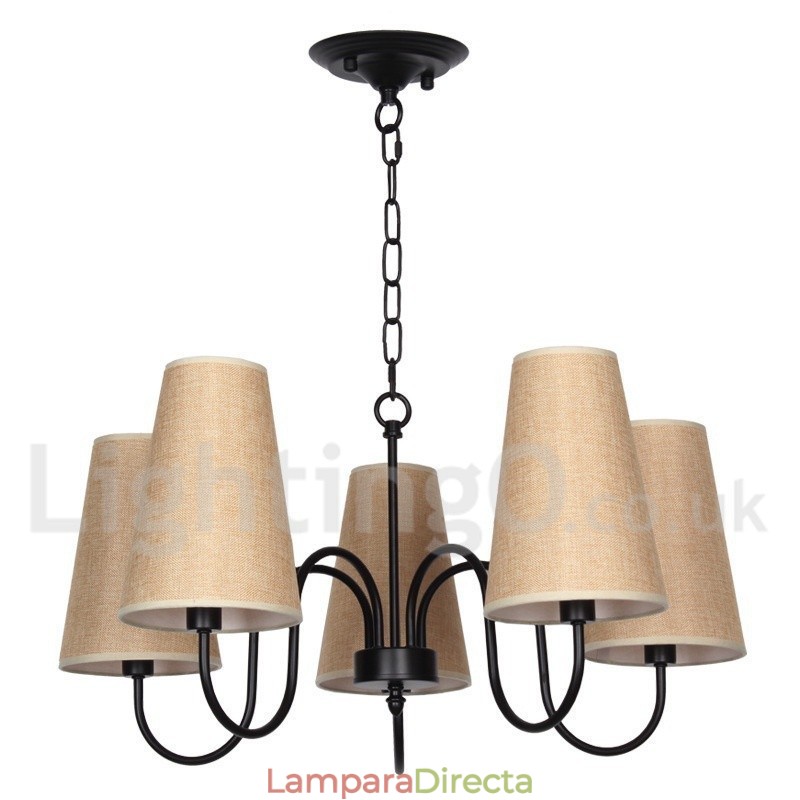 Lámpara de araña de 5 luces estilo vela retro contemporáneo