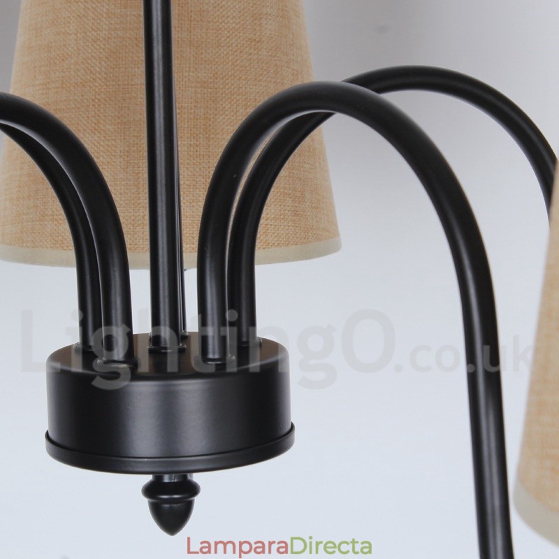 Lámpara de araña de 5 luces estilo vela retro contemporáneo