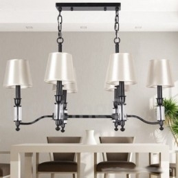 Lámpara de araña de 6 luces, estilo rústico, negro, retro y contemporáneo.