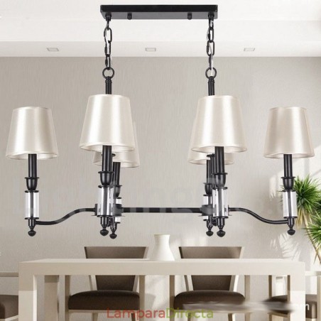 Lámpara de araña de 6 luces, estilo rústico, negro, retro y contemporáneo. Lámpara de araña de 6 luces, estilo rústico, negro, retro y contemporáneo.