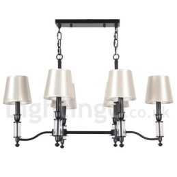 Lámpara de araña de 6 luces, estilo rústico, negro, retro y contemporáneo.