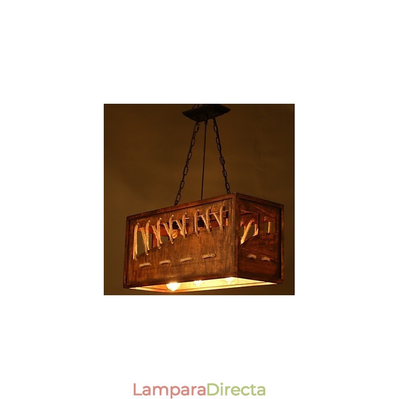 Lámpara de araña minimalista de madera