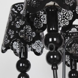 Lámpara de araña moderna contemporánea de 6 luces, estilo vela hueca negra