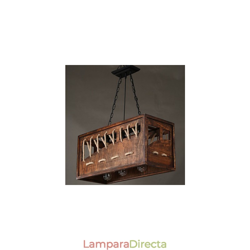 Lámpara de araña minimalista de madera