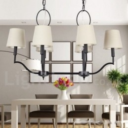 Lámpara de araña moderna contemporánea de 6 luces estilo vela