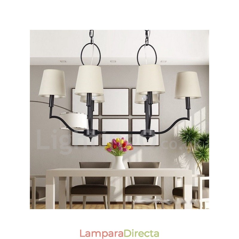Lámpara de araña moderna contemporánea de 6 luces estilo vela