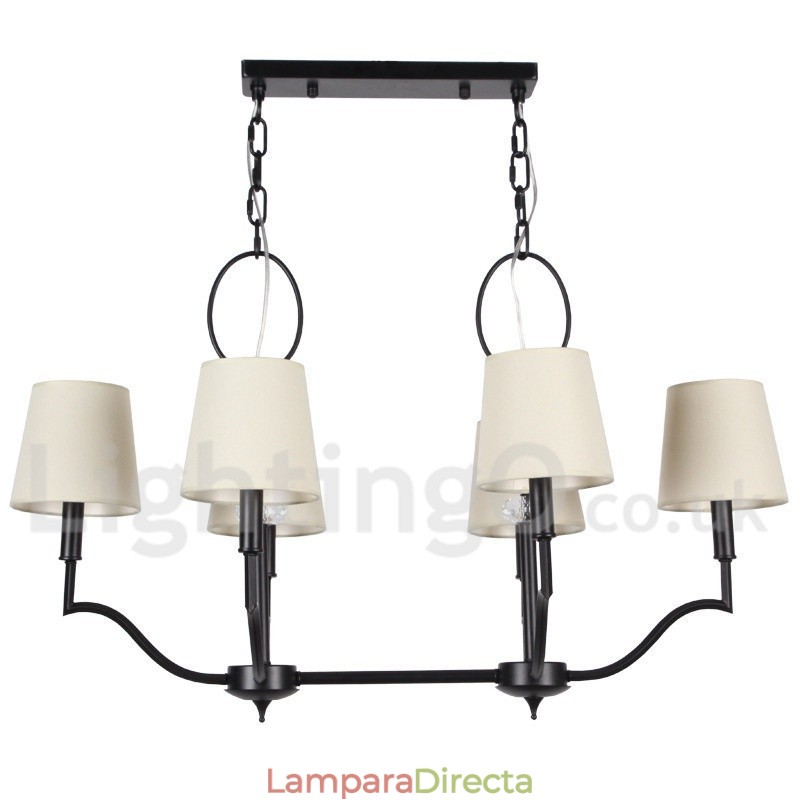 Lámpara de araña moderna contemporánea de 6 luces estilo vela