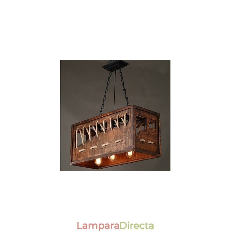 Lámpara de araña minimalista de madera