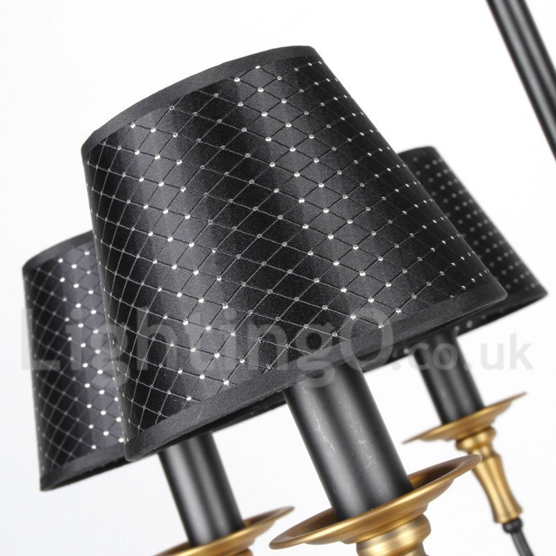 Lámpara de araña estilo vela rústica retro de 12 luces y 2 niveles