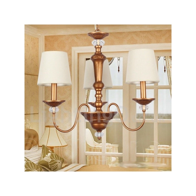 Lámpara de araña estilo vela retro de 3 luces