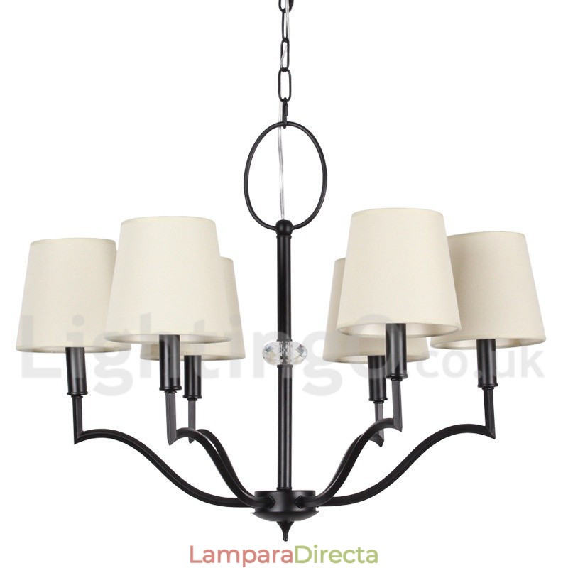 Lámpara de araña moderna contemporánea de 6 luces estilo vela