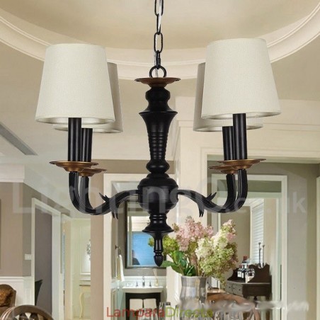 Lámpara de araña estilo vela retro de 4 luces Lámpara de araña estilo vela retro de 4 luces