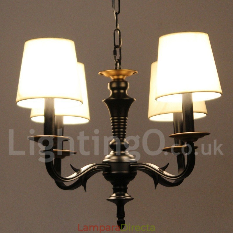 Lámpara de araña estilo vela retro de 4 luces