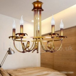 Lámpara de araña estilo vela retro de 5 luces