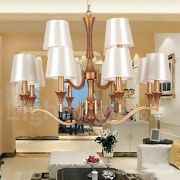 Lámpara de araña estilo vela de 12 luces estilo mediterráneo
