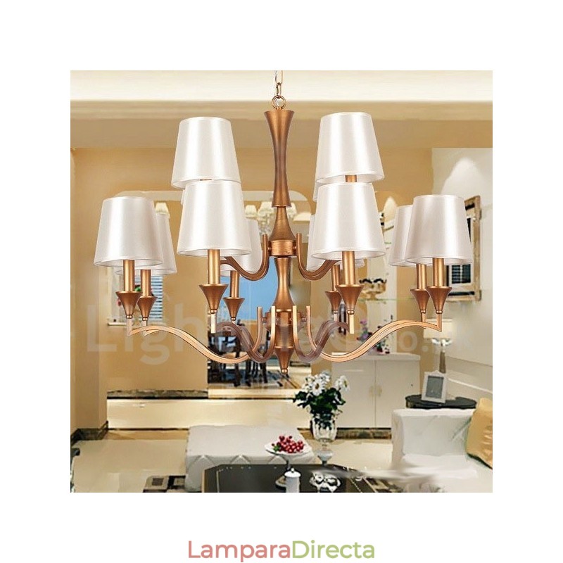 Lámpara de araña estilo vela de 12 luces estilo mediterráneo