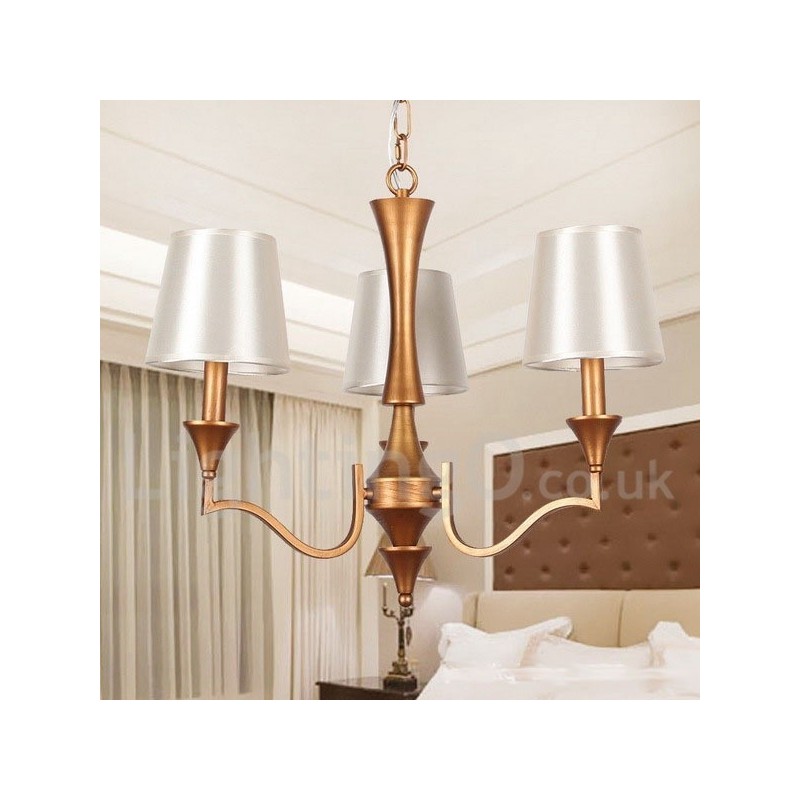 Lámpara de araña de 3 luces estilo mediterráneo con forma de vela