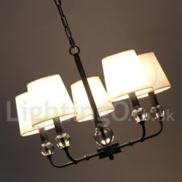 Lámpara de araña de 5 luces, estilo rústico, retro, negro, contemporánea, estilo vela