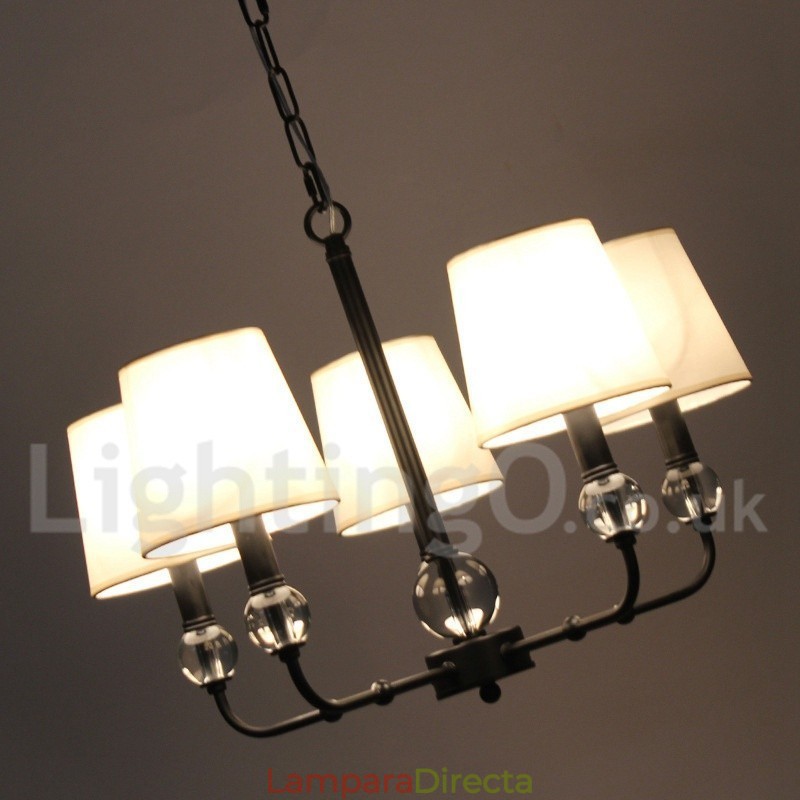 Lámpara de araña de 5 luces, estilo rústico, retro, negro, contemporánea, estilo vela