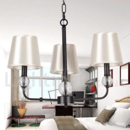 Lámpara de araña contemporánea de 3 luces estilo vela, estilo retro negro