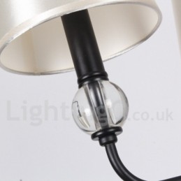 Lámpara de araña contemporánea de 3 luces estilo vela, estilo retro negro