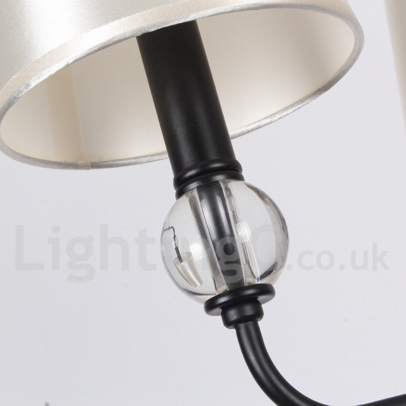 Lámpara de araña contemporánea de 3 luces estilo vela, estilo retro negro