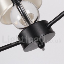 Lámpara de araña contemporánea de 3 luces estilo vela, estilo retro negro