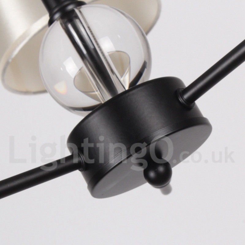 Lámpara de araña contemporánea de 3 luces estilo vela, estilo retro negro