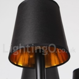 Lámpara de araña estilo vela retro negra de 12 luces