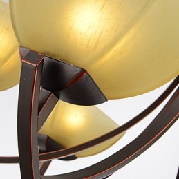 Lámpara de araña de 6 luces, tradicional, clásica, vintage, de metal.