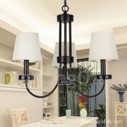 Lámpara de araña contemporánea retro de 3 luces estilo vela negra