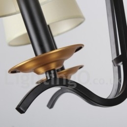 Lámpara de araña contemporánea retro de 5 luces en color negro