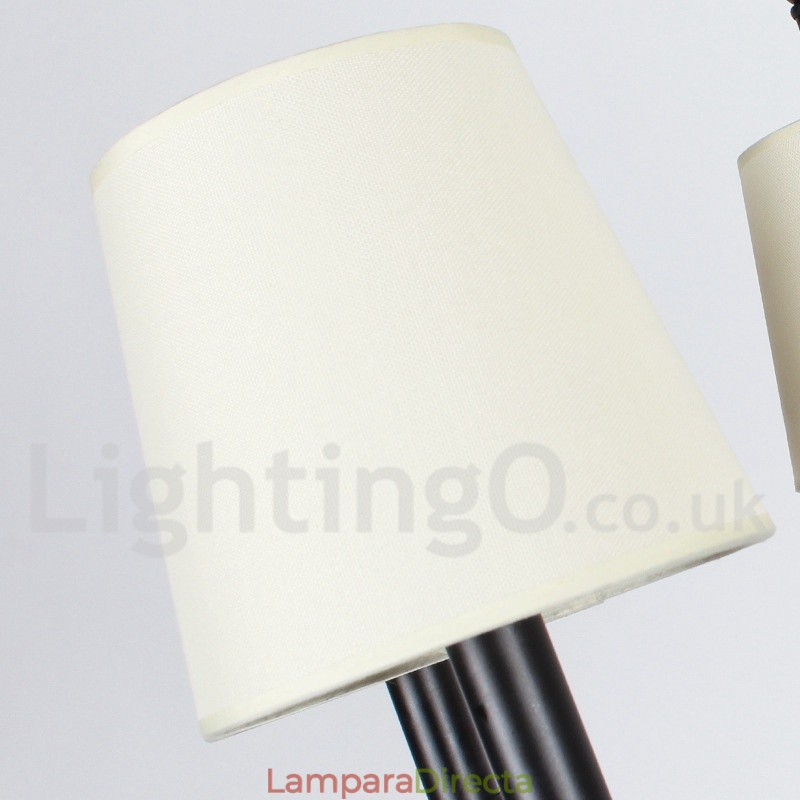 Lámpara de araña contemporánea retro de 5 luces en color negro