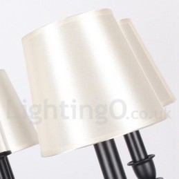 Lámpara de araña grande de 5 luces, estilo retro contemporáneo, estilo vela, de dos niveles y color negro