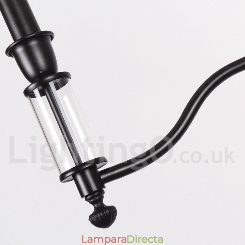 Lámpara de araña contemporánea retro de 6 luces en color negro