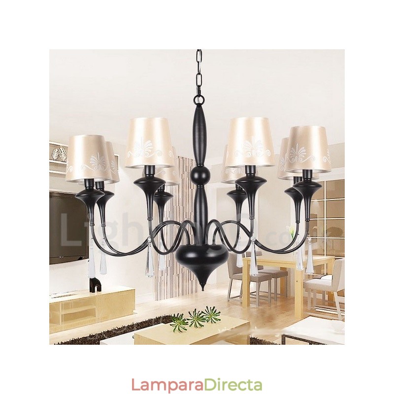 Lámpara de araña estilo vela de 8 luces
