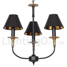 Lámpara de araña de 3 luces estilo vela retro contemporáneo