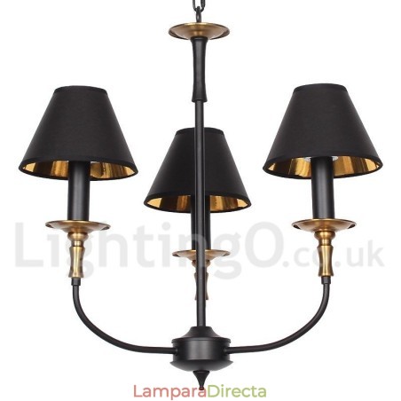 Lámpara de araña de 3 luces estilo vela retro contemporáneo Lámpara de araña de 3 luces estilo vela retro contemporáneo