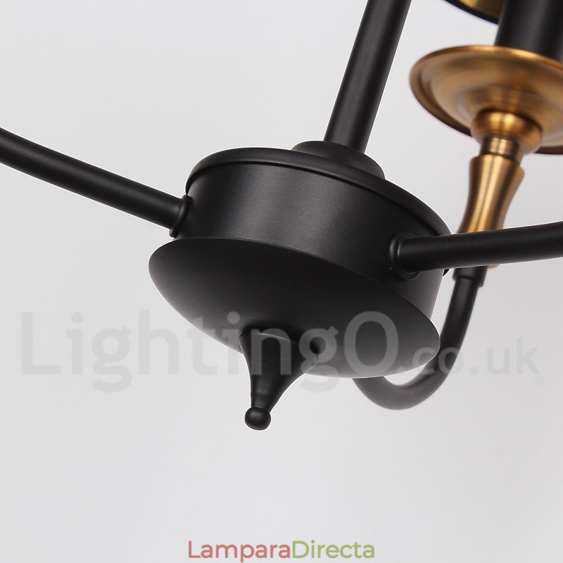Lámpara de araña de 3 luces estilo vela retro contemporáneo