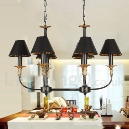 Lámpara de araña estilo vela retro contemporáneo de 6 luces