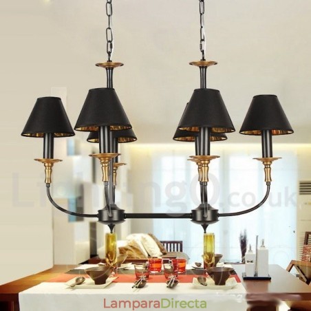 Lámpara de araña estilo vela retro contemporáneo de 6 luces Lámpara de araña estilo vela retro contemporáneo de 6 luces